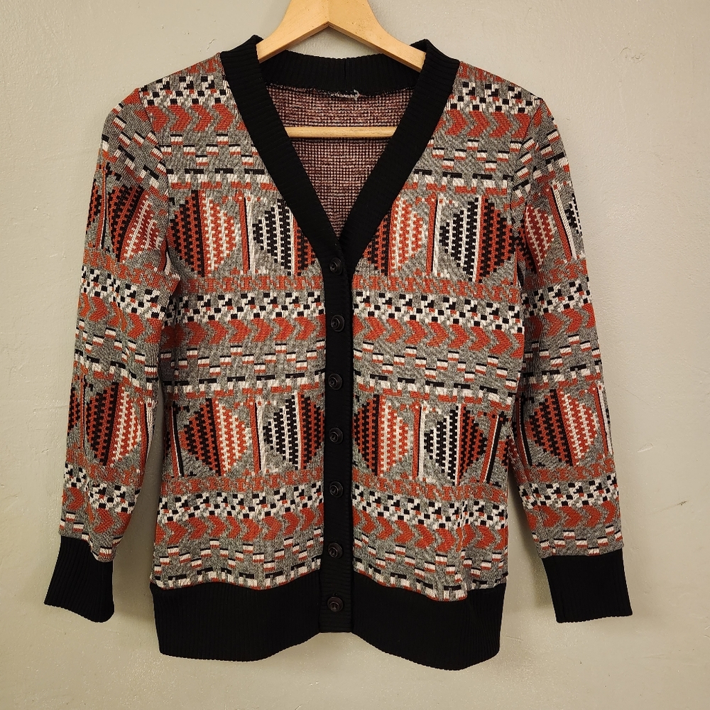 Catalina Button Up Patterned Cardigan - image 2